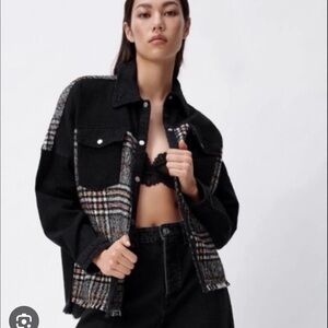 Zara Black and Plaid Shacket